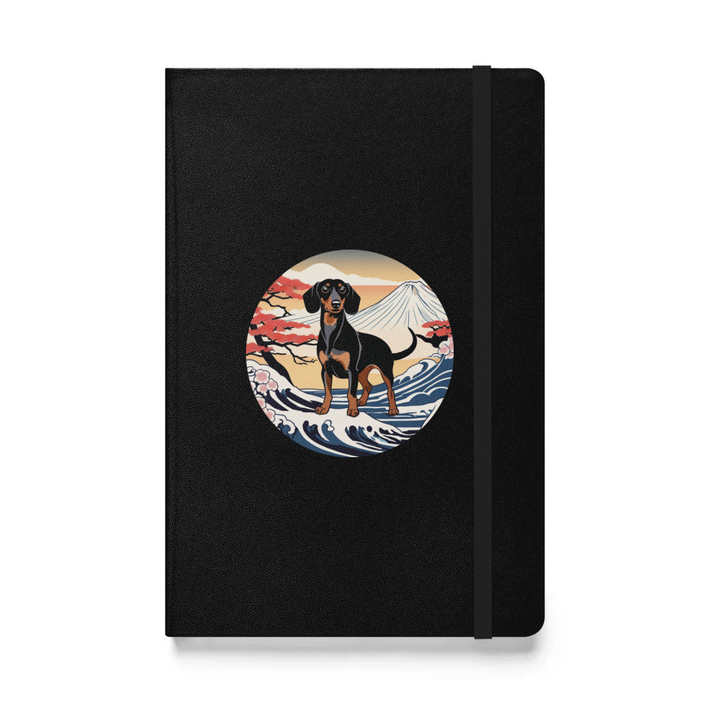 PugMug Custom Black Dachshund Hardcover Bound Notebook