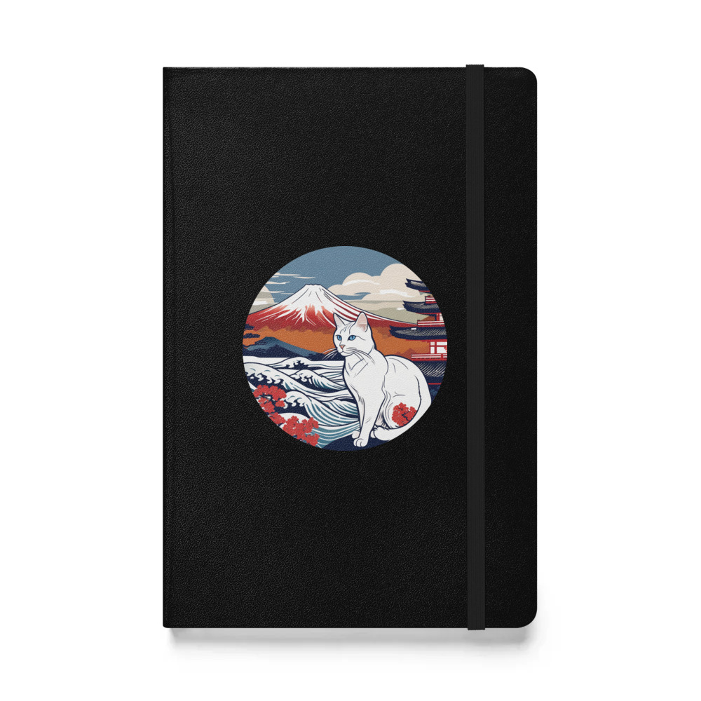 PugMug Custom White Companion Cat Hardcover Bound Notebook