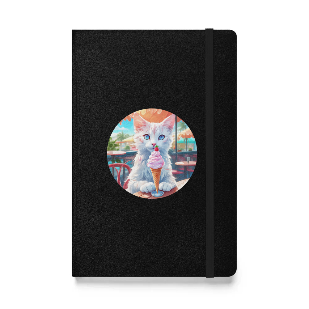 PugMug Custom White Companion Cat Hardcover Bound Notebook