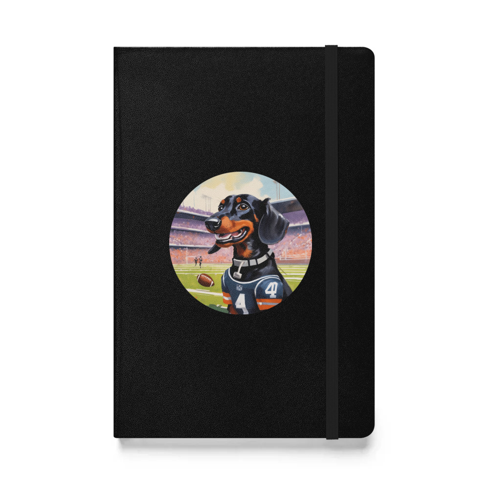 PugMug Custom Black Dachshund Hardcover Bound Notebook