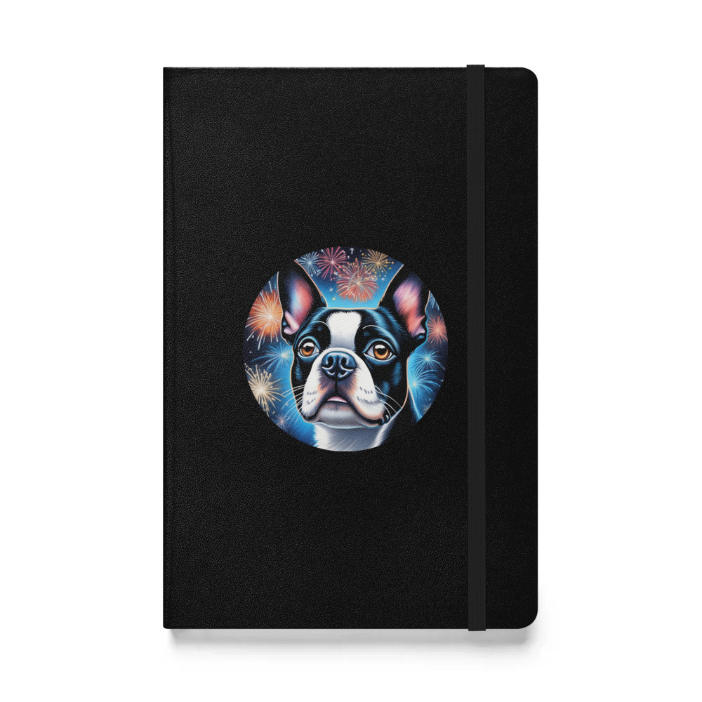 PugMug Custom Boston Terrier Hardcover Bound Notebook