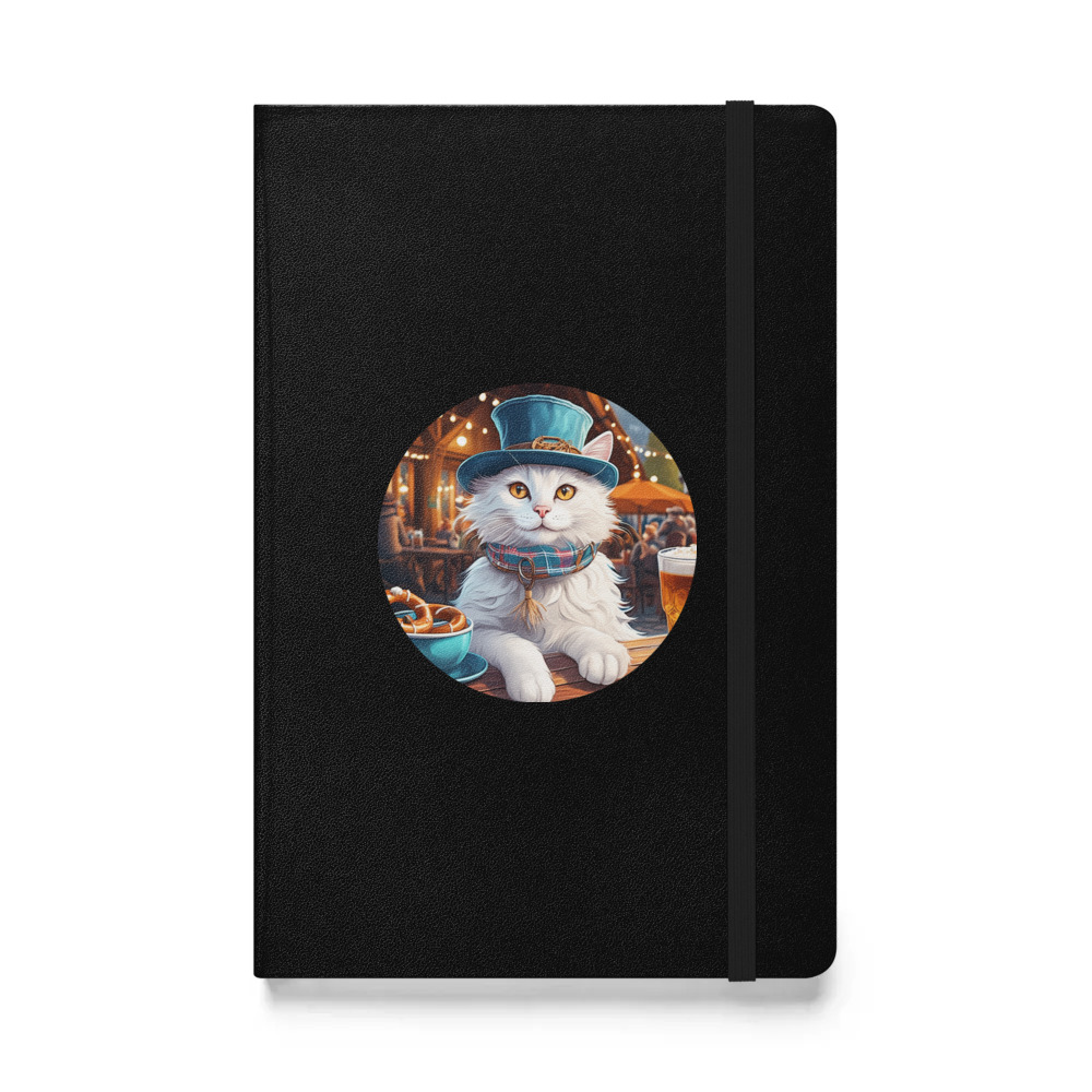 PugMug Custom White Companion Cat Hardcover Bound Notebook
