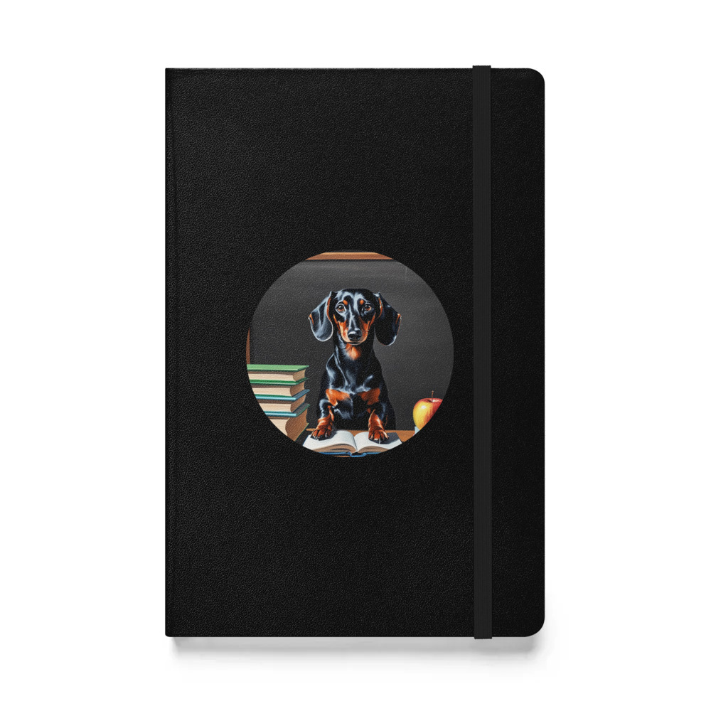 PugMug Custom Black Dachshund Hardcover Bound Notebook