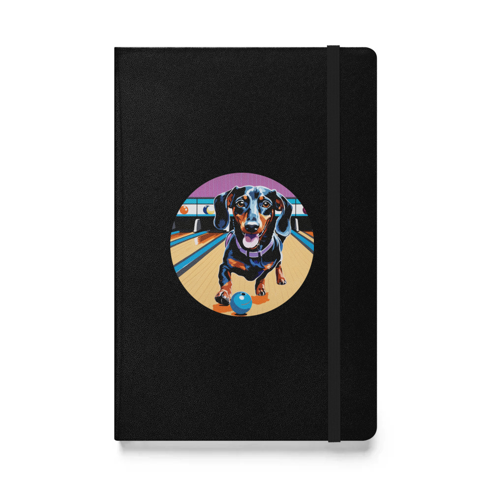 PugMug Custom Black Dachshund Hardcover Bound Notebook