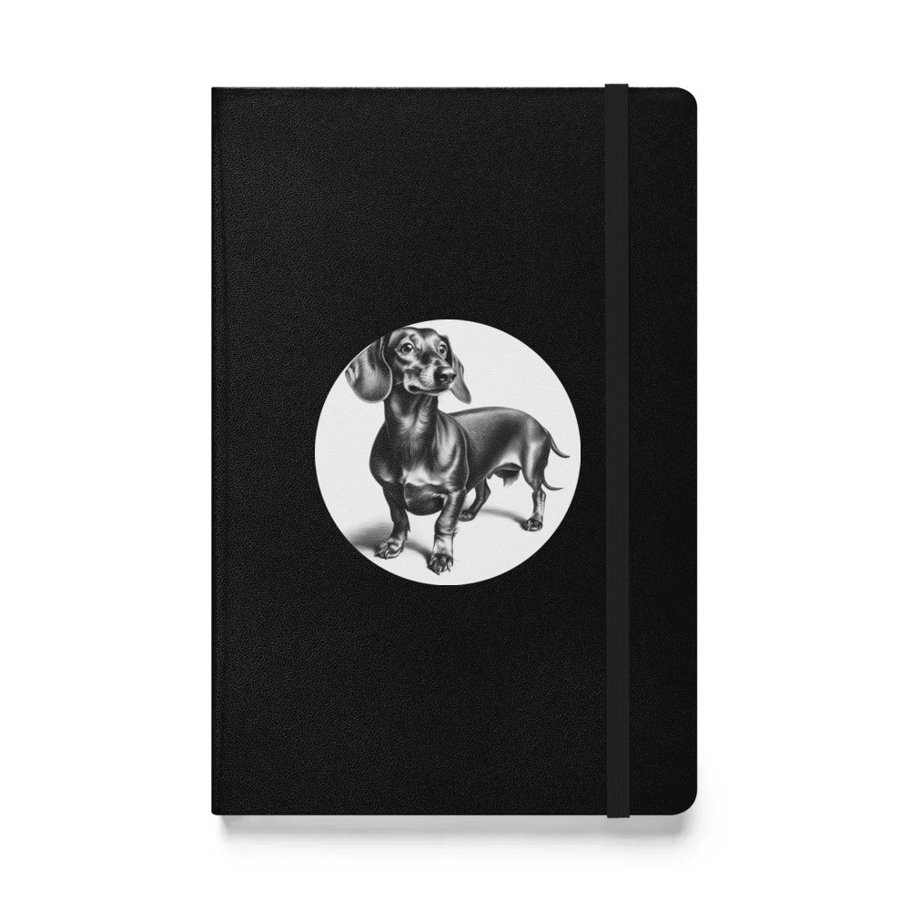 PugMug Custom Black Dachshund Hardcover Bound Notebook