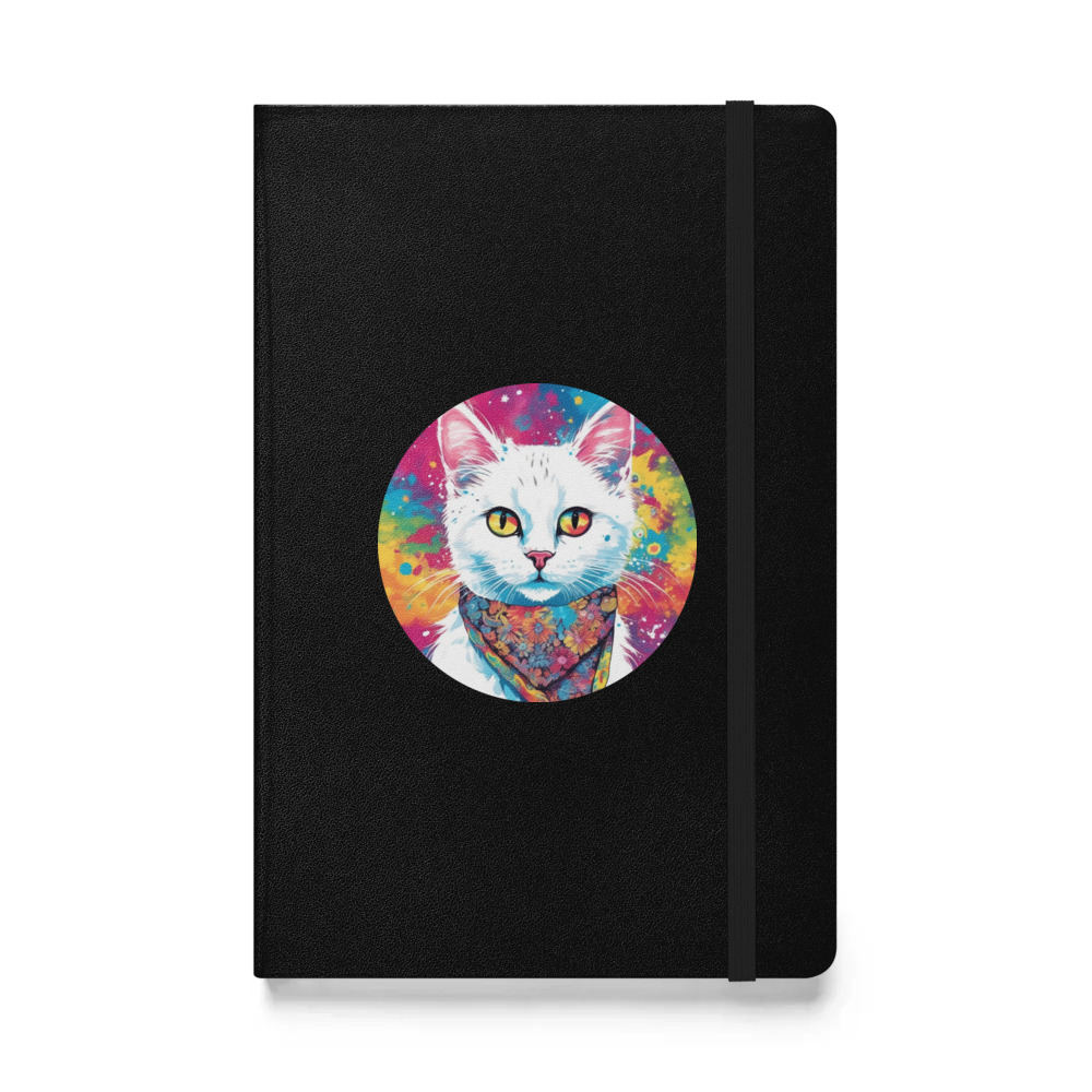 PugMug Custom White Companion Cat Hardcover Bound Notebook