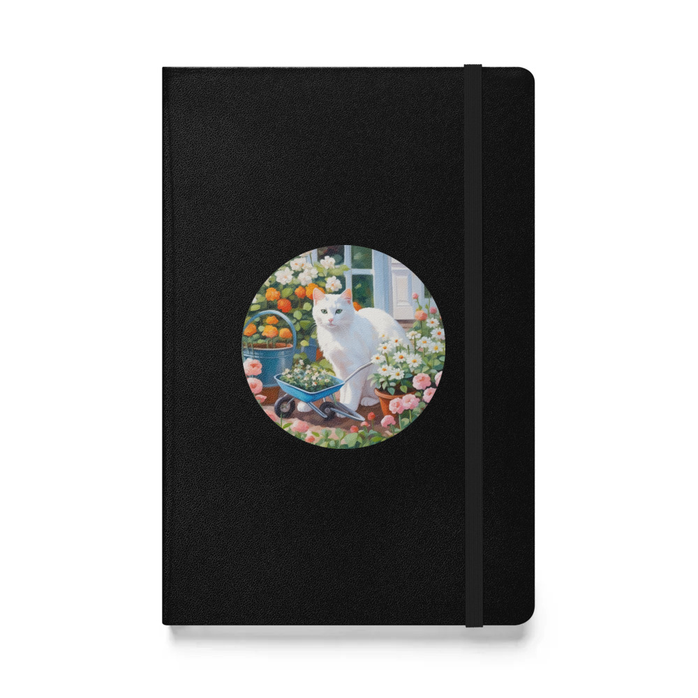 PugMug Custom White Companion Cat Hardcover Bound Notebook