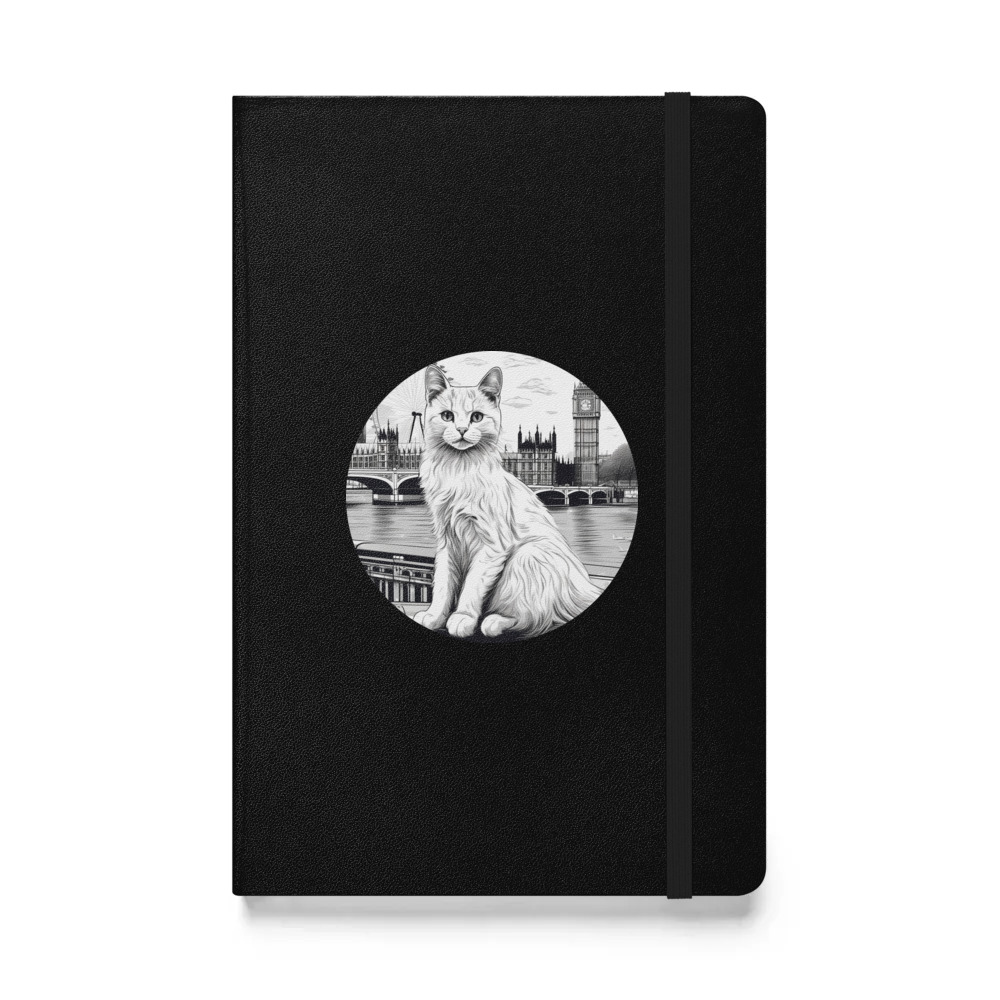PugMug Custom White Companion Cat Hardcover Bound Notebook