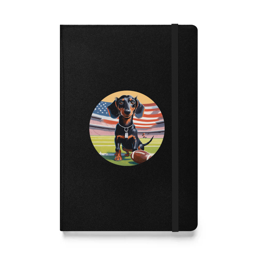 PugMug Custom Black Dachshund Hardcover Bound Notebook
