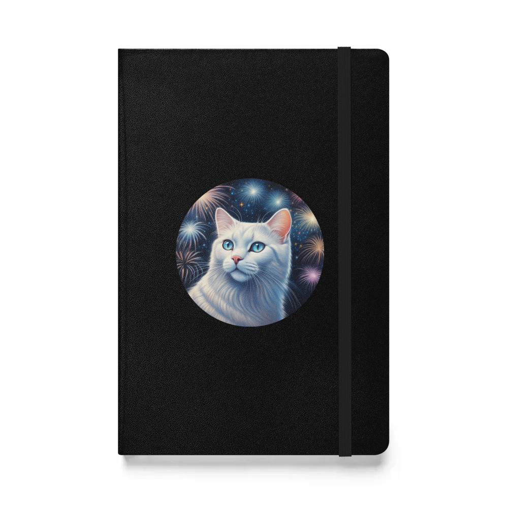 PugMug Custom White Exotic Cat Hardcover Bound Notebook