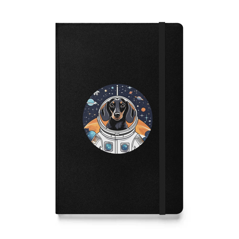 PugMug Custom Black Dachshund Hardcover Bound Notebook