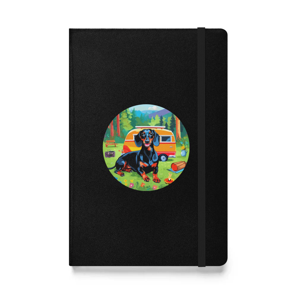 PugMug Custom Black Dachshund Hardcover Bound Notebook