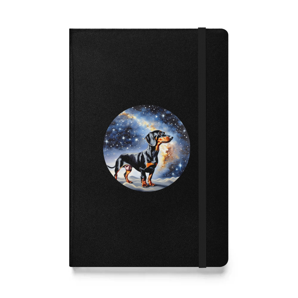 PugMug Custom Black Dachshund Hardcover Bound Notebook