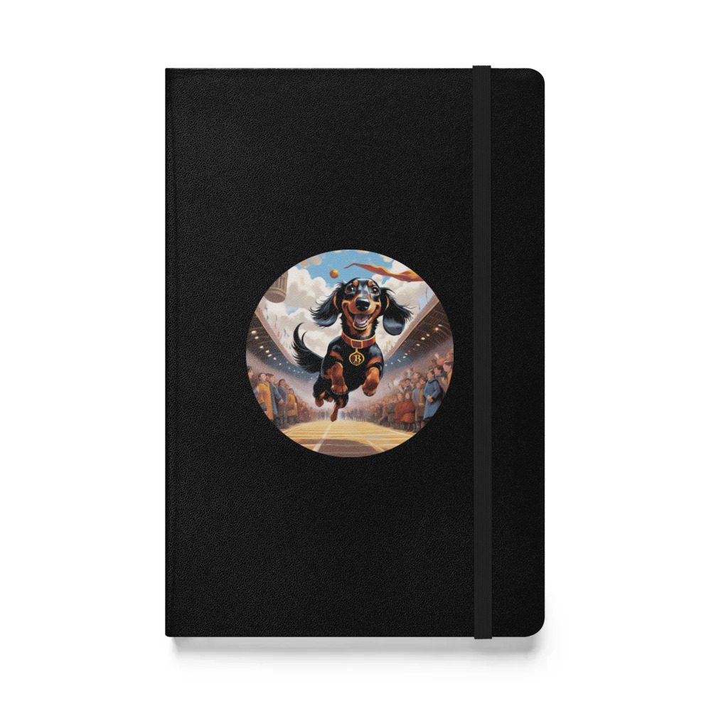 PugMug Custom Black Dachshund Hardcover Bound Notebook