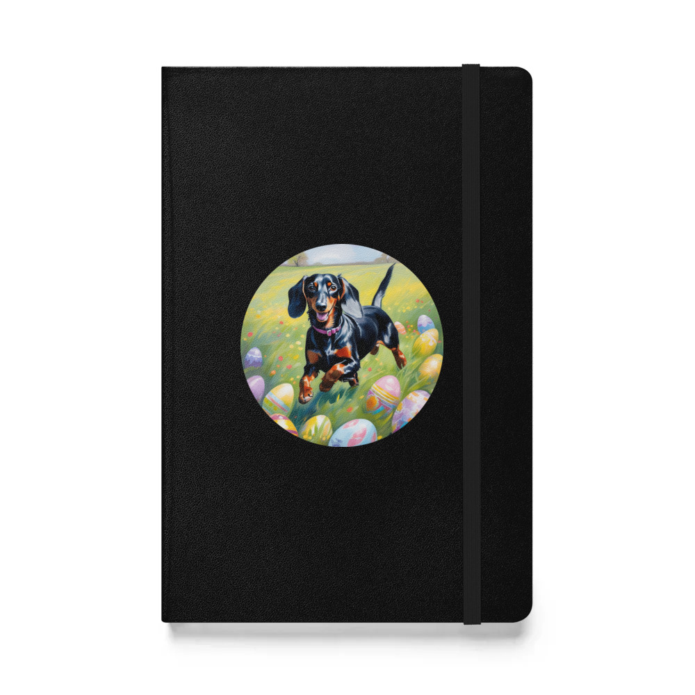 PugMug Custom Black Dachshund Hardcover Bound Notebook
