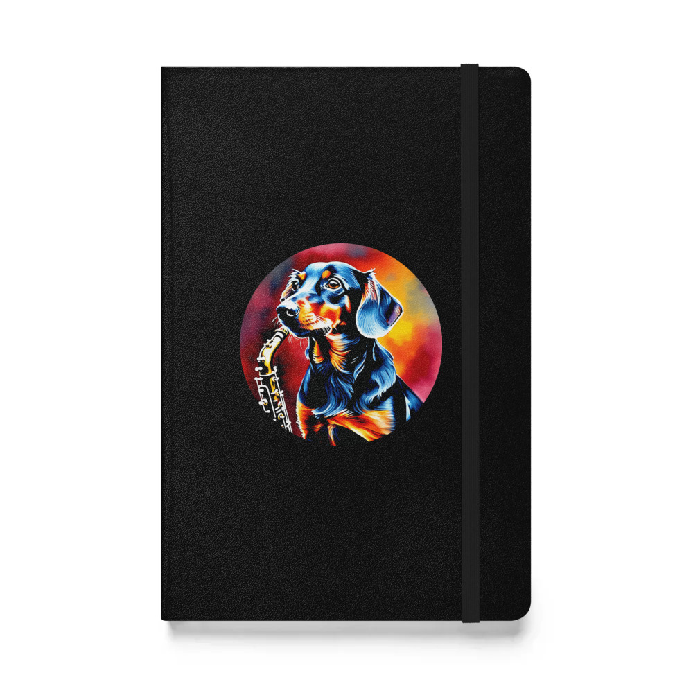 PugMug Custom Black Dachshund Hardcover Bound Notebook