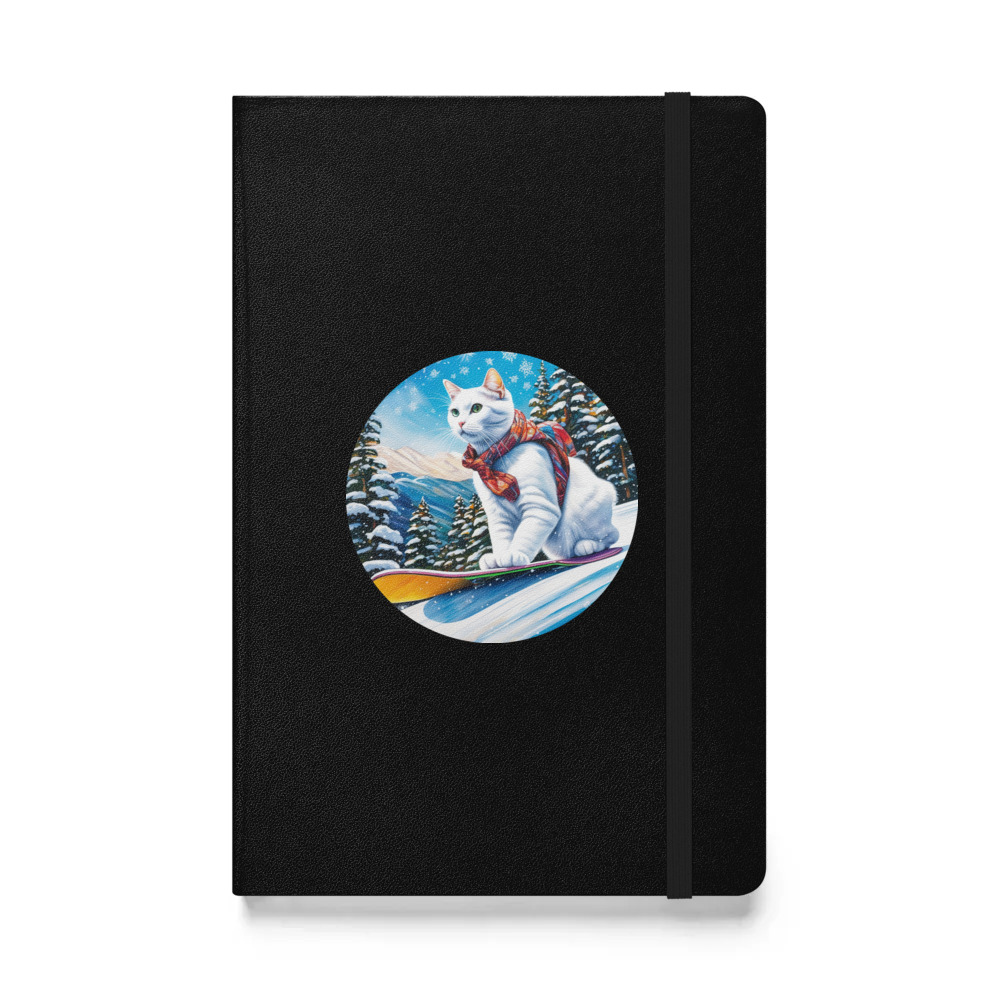 PugMug Custom White Companion Cat Hardcover Bound Notebook