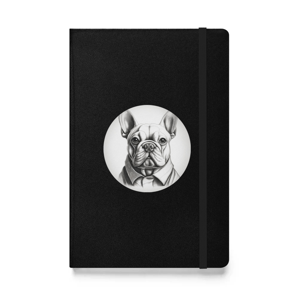 PugMug Custom White French Bulldog Hardcover Bound Notebook