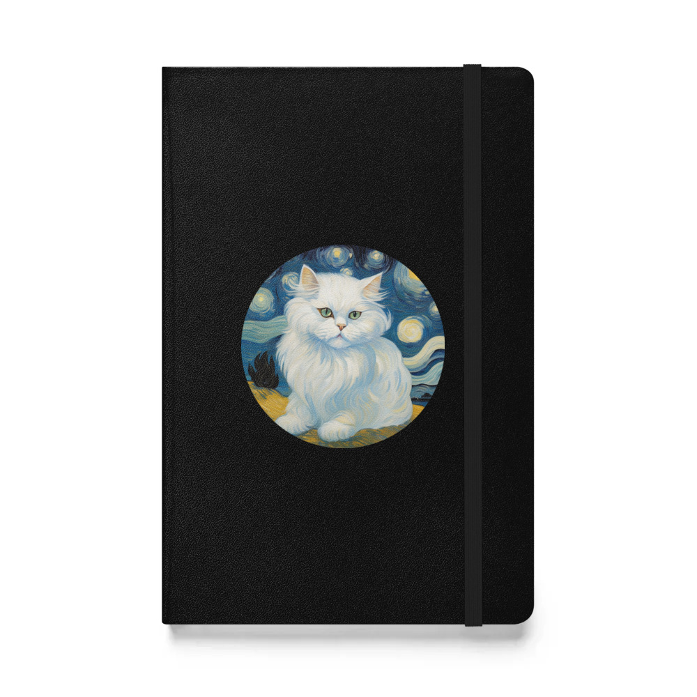PugMug Custom White Persian Cat Hardcover Bound Notebook