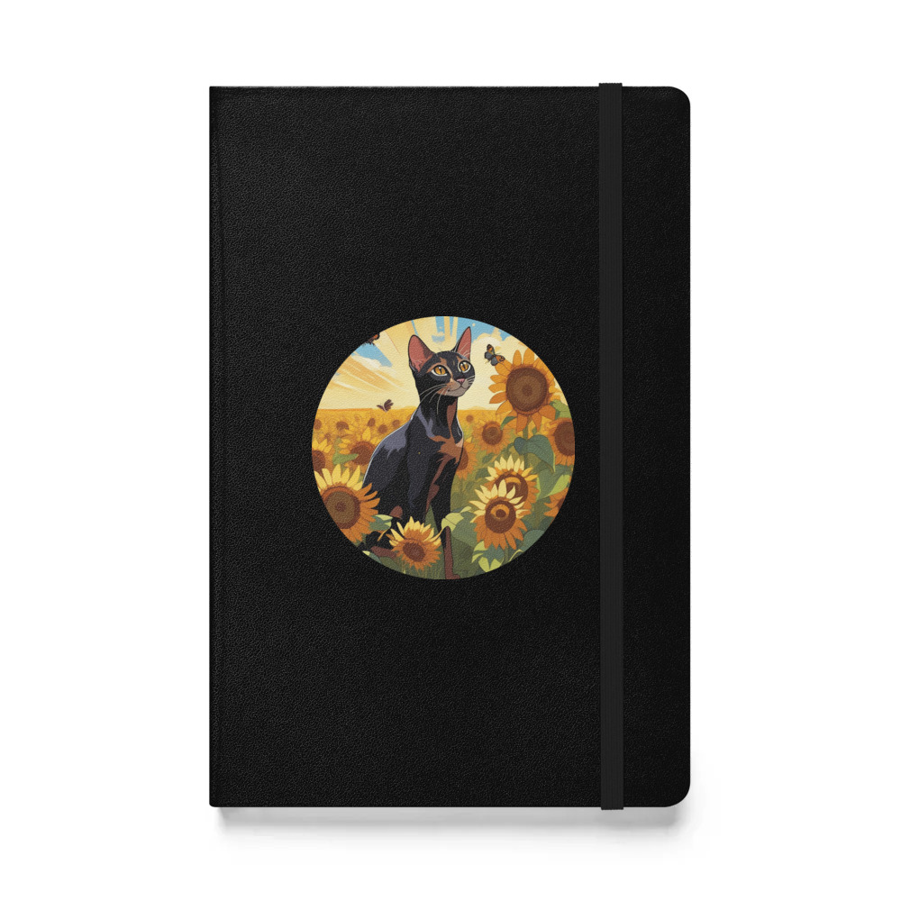 PugMug Custom Black Abyssinian Cat Hardcover Bound Notebook