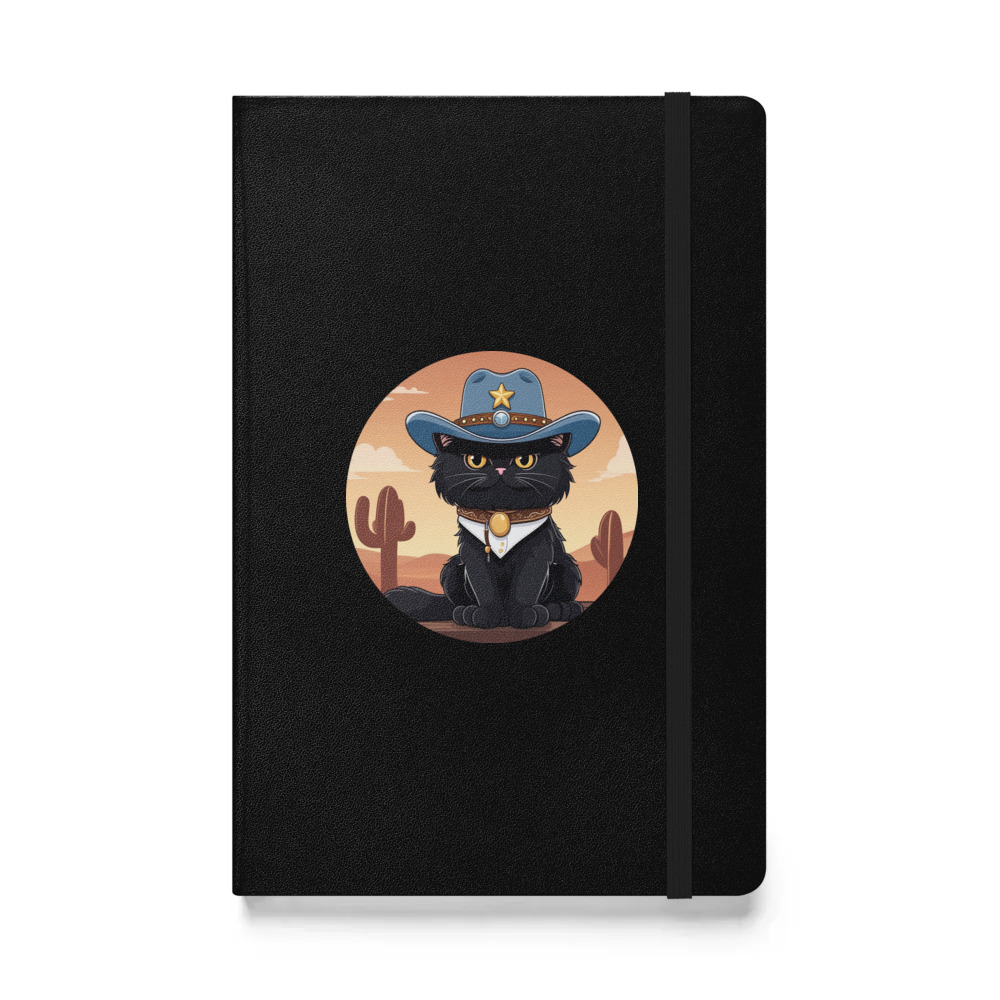 PugMug Custom Black Persian Cat Hardcover Bound Notebook