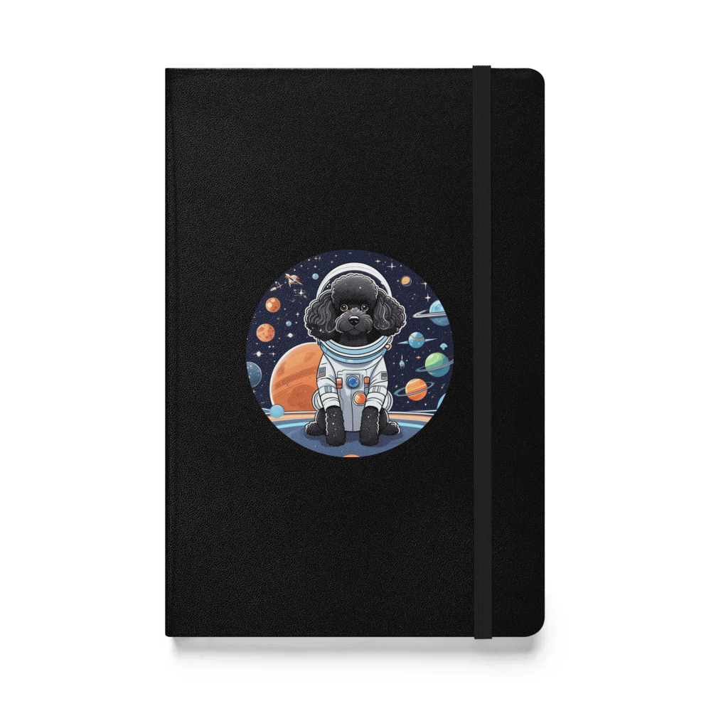 PugMug Custom Black Poodle Hardcover Bound Notebook