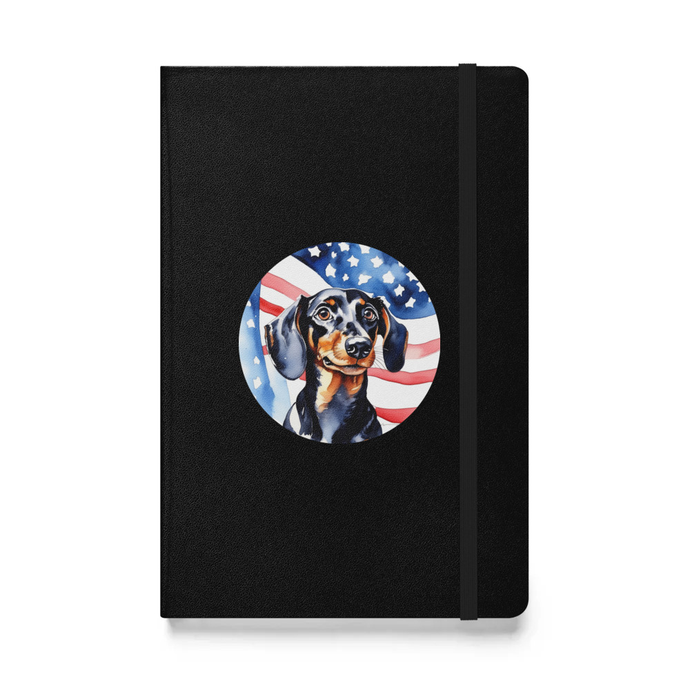 PugMug Custom Black Dachshund Hardcover Bound Notebook