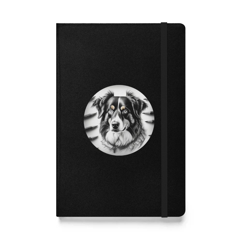 PugMug Custom Miniature American Shepherd Hardcover Bound Notebook
