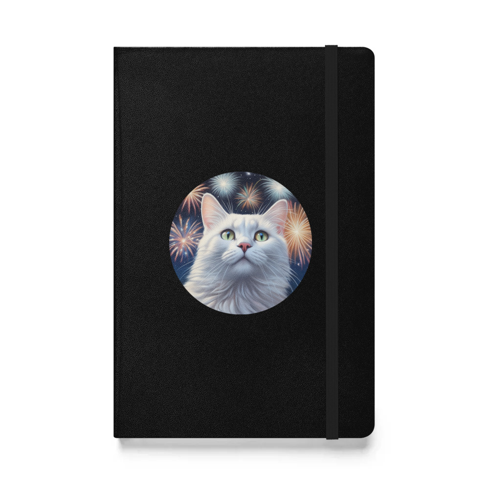 PugMug Custom White Companion Cat Hardcover Bound Notebook