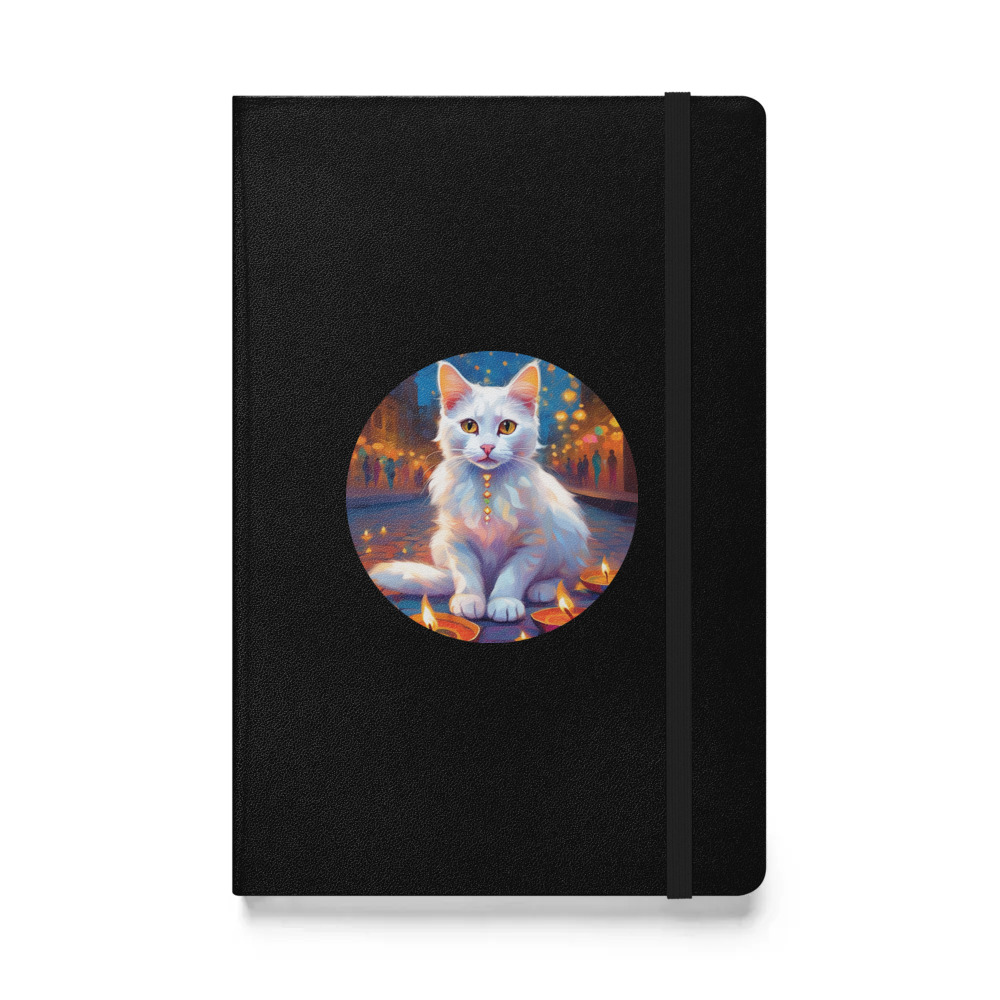 PugMug Custom White Companion Cat Hardcover Bound Notebook