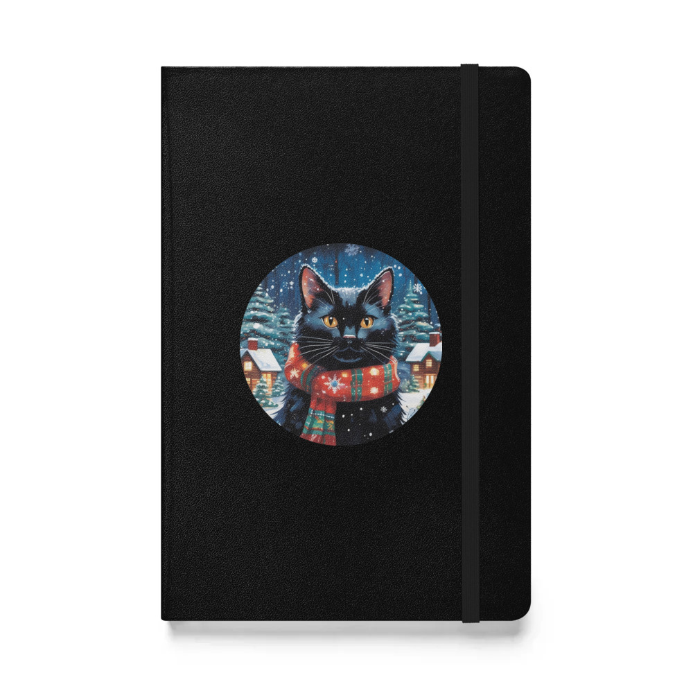 PugMug Custom Black Exotic Cat Hardcover Bound Notebook