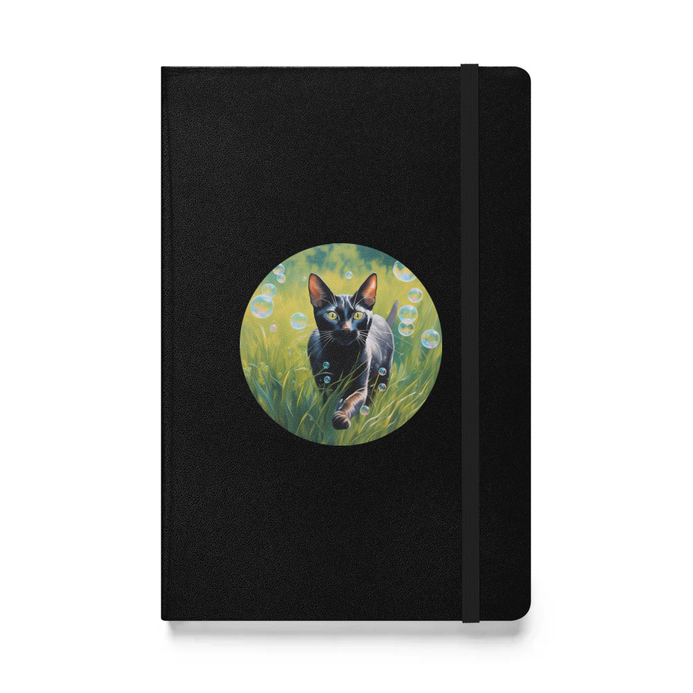 PugMug Custom Black Abyssinian Cat Hardcover Bound Notebook