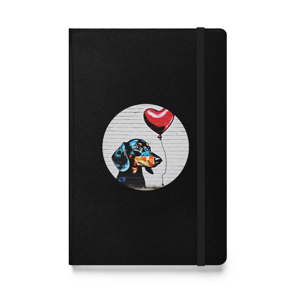 PugMug Custom Black Dachshund Hardcover Bound Notebook