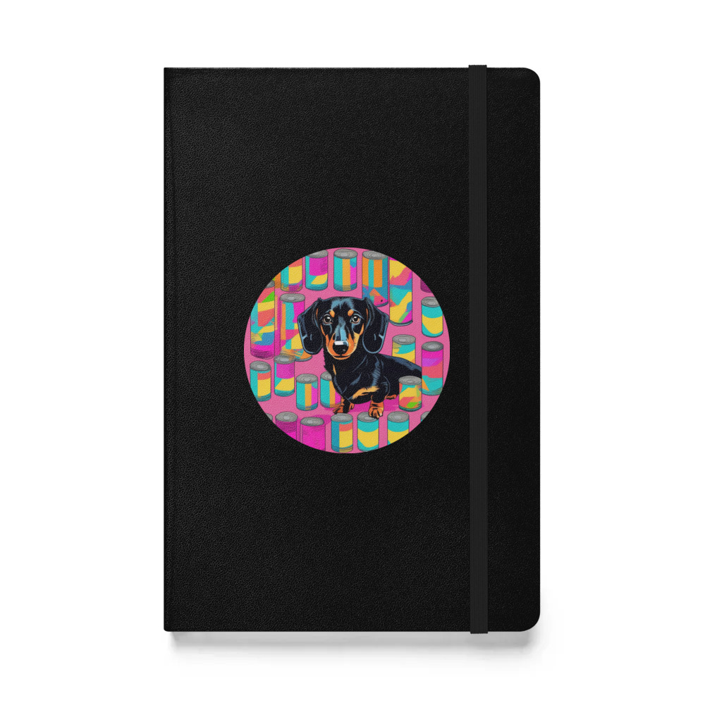 PugMug Custom Black Dachshund Hardcover Bound Notebook