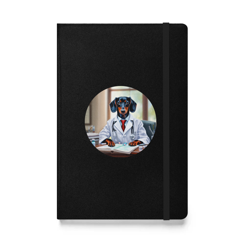 PugMug Custom Black Dachshund Hardcover Bound Notebook