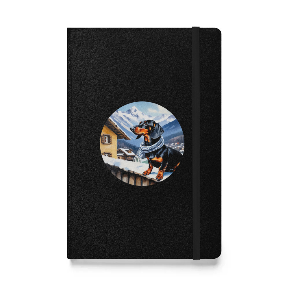 PugMug Custom Black Dachshund Hardcover Bound Notebook