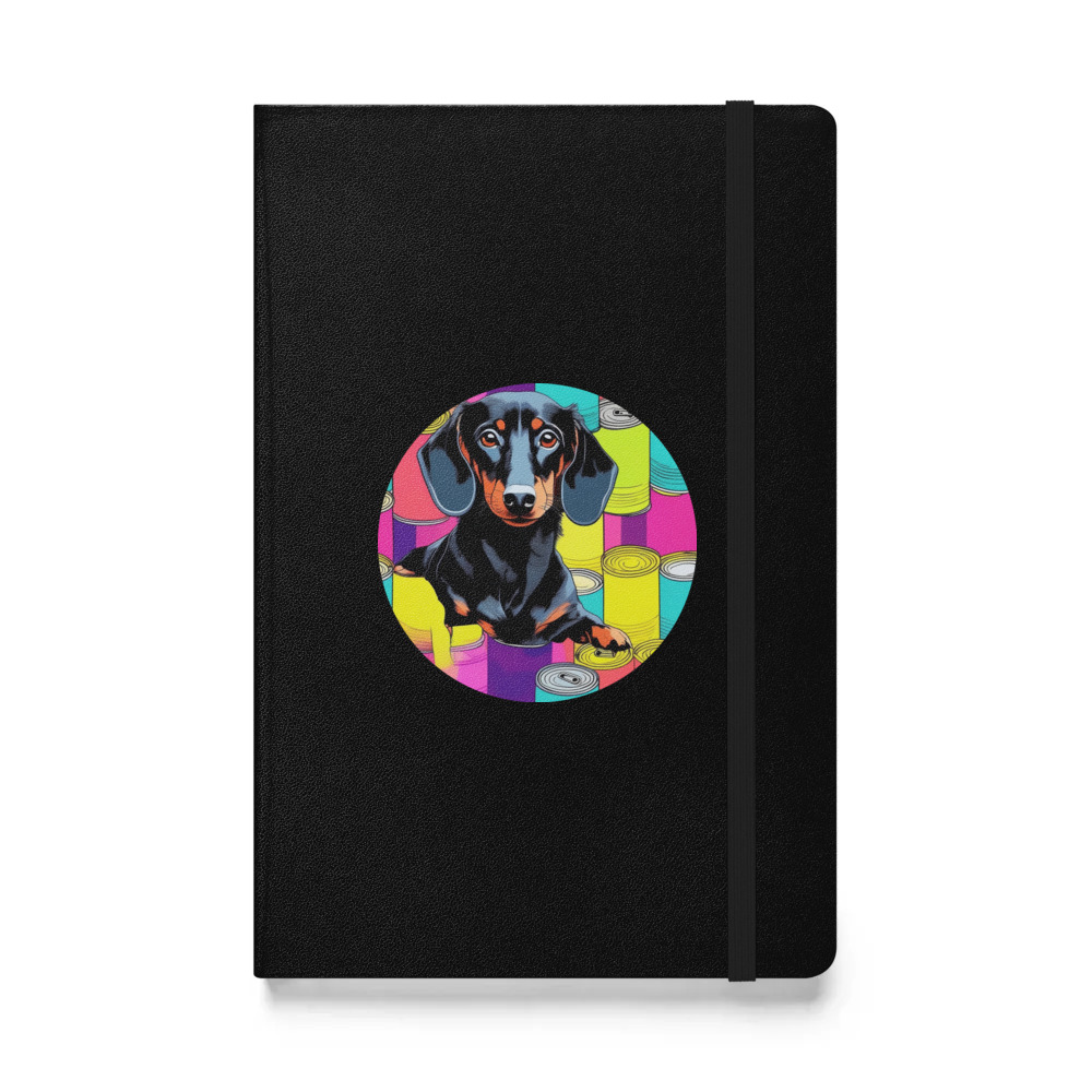 PugMug Custom Black Dachshund Hardcover Bound Notebook