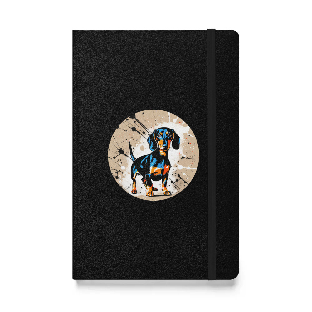 PugMug Custom Black Dachshund Hardcover Bound Notebook