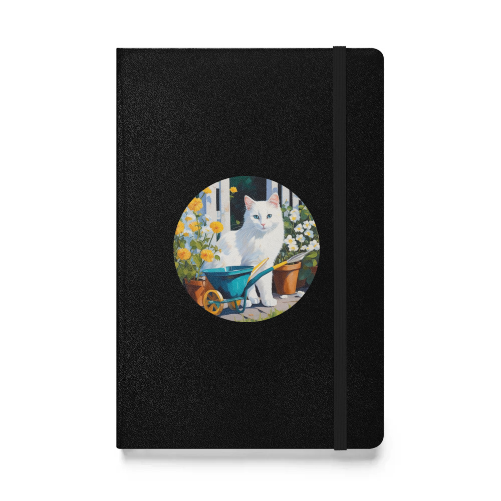 PugMug Custom White Companion Cat Hardcover Bound Notebook