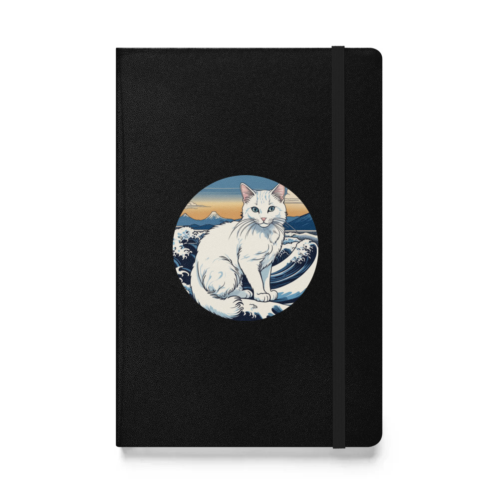 PugMug Custom White Companion Cat Hardcover Bound Notebook