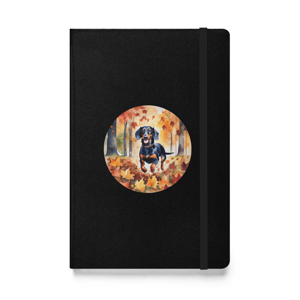 PugMug Custom Black Dachshund Hardcover Bound Notebook