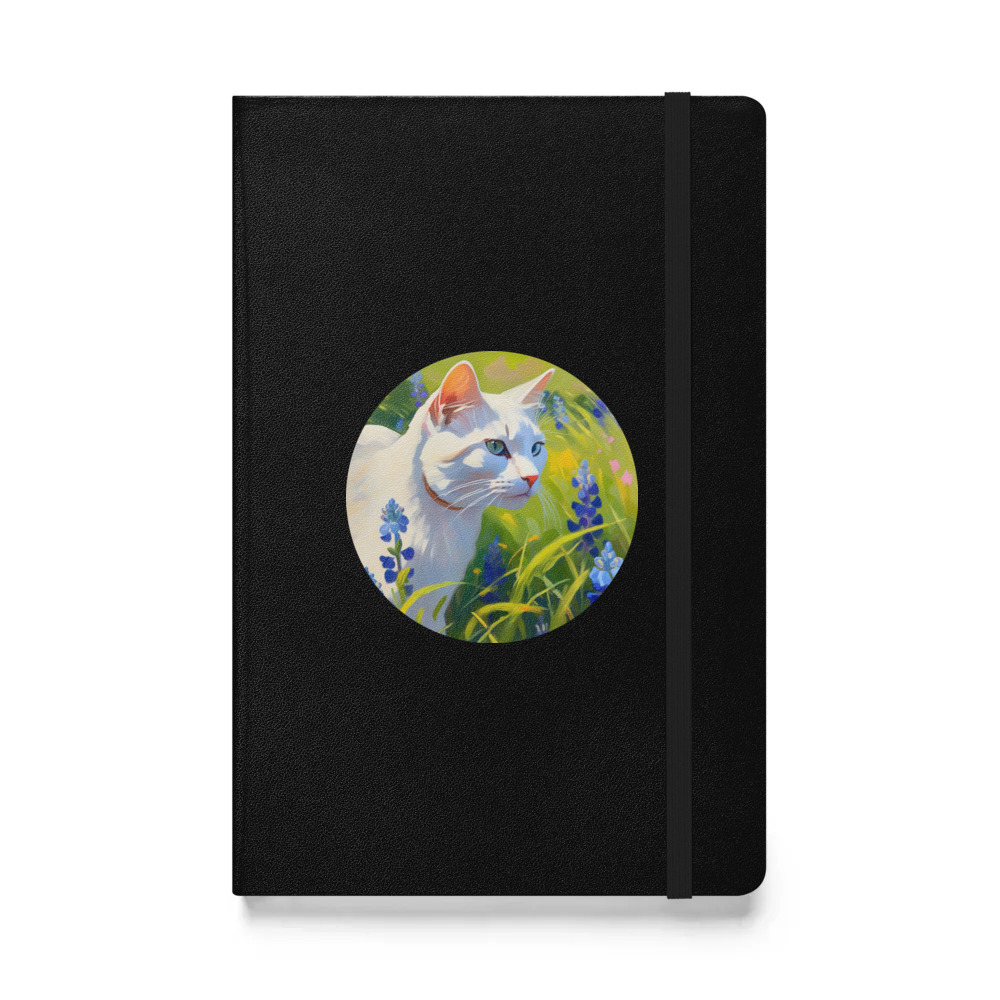 PugMug Custom White Companion Cat Hardcover Bound Notebook