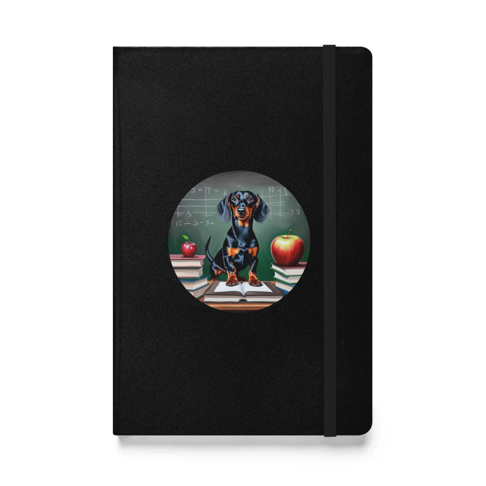 PugMug Custom Black Dachshund Hardcover Bound Notebook