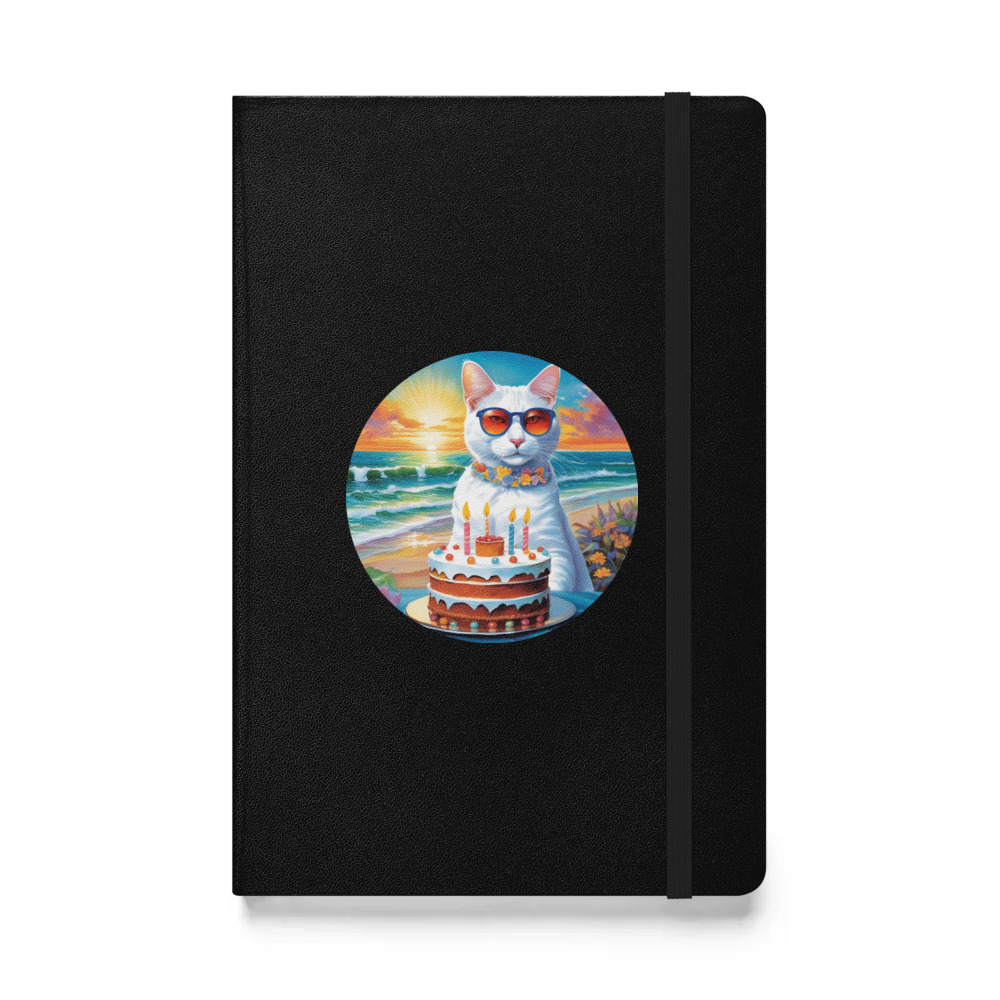 PugMug Custom White Companion Cat Hardcover Bound Notebook
