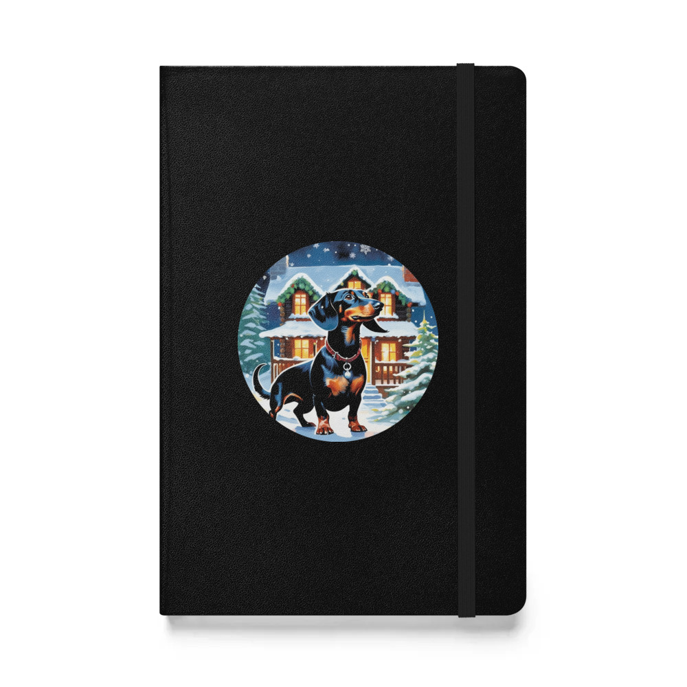PugMug Custom Black Dachshund Hardcover Bound Notebook
