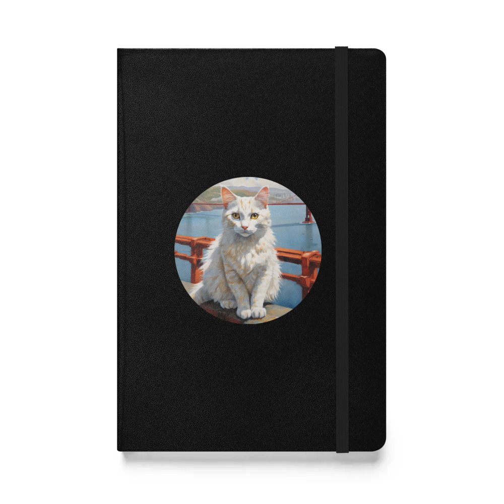 PugMug Custom White Companion Cat Hardcover Bound Notebook