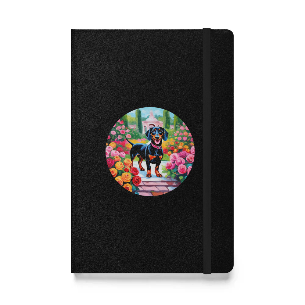 PugMug Custom Black Dachshund Hardcover Bound Notebook