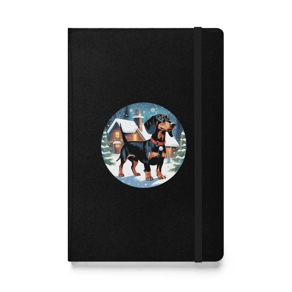 PugMug Custom Black Dachshund Hardcover Bound Notebook