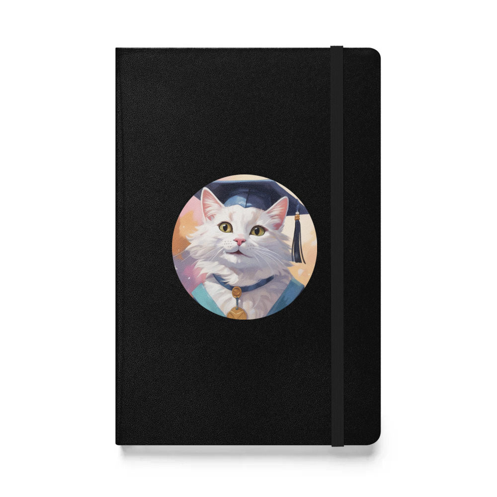PugMug Custom White Companion Cat Hardcover Bound Notebook