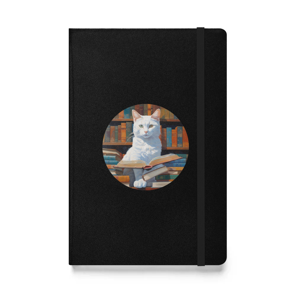 PugMug Custom White Companion Cat Hardcover Bound Notebook